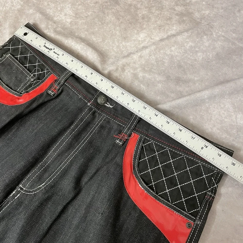 Vintage Russo Jeans 40x34‎ Black Wide Leg Y2K Hip Hop Streetwear Baggy